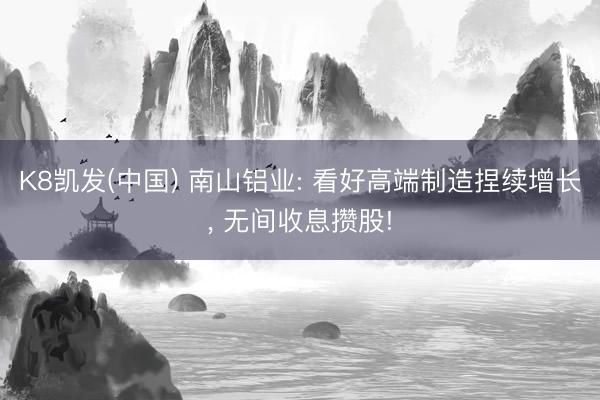 K8凯发(中国) 南山铝业: 看好高端制造捏续增长， 无间收息攒股!