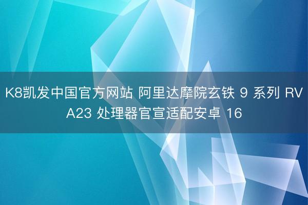 K8凯发中国官方网站 阿里达摩院玄铁 9 系列 RVA23 处理器官宣适配安卓 16