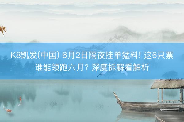 K8凯发(中国) 6月2日隔夜挂单猛料! 这6只票谁能领跑六月? 深度拆解看解析