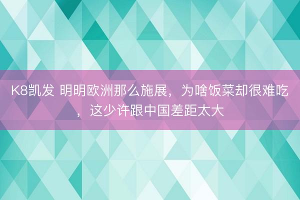 K8凯发 明明欧洲那么施展,为啥饭菜却很难吃,这少许跟中国差距太大