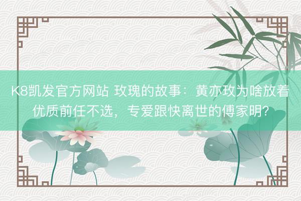 K8凯发官方网站 玫瑰的故事：黄亦玫为啥放着优质前任不选，专爱跟快离世的傅家明？