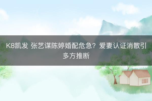 K8凯发 张艺谋陈婷婚配危急？爱妻认证消散引多方推断