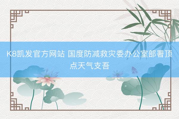 K8凯发官方网站 国度防减救灾委办公室部署顶点天气支吾